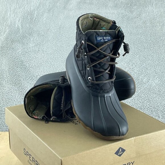 Sperry Women's Saltwater Boots, Black, 5.5 NWB S089 - Picture 2 of 8